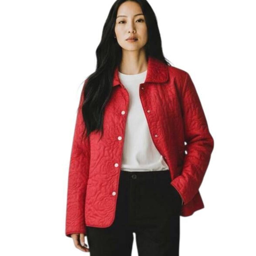 JG HOOK RED QUILTED PUFFER JACKET SZ.L EUC